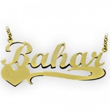 Alt�n �sim Kolye Bahar Kalp
