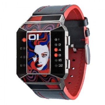 The One K�rm�z� Desenli Unisex Saat Madonna