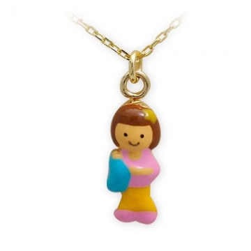 14 Ayar Alt�n Bebek Fig�rl�  Kolye