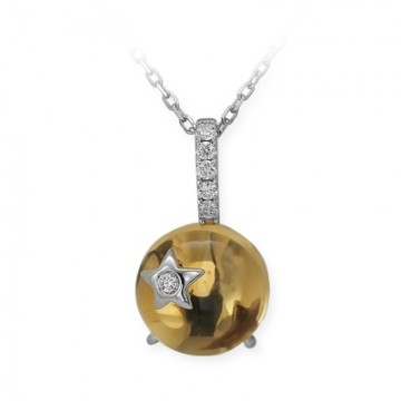 P�rlanta Citrine Alt�n Kolye