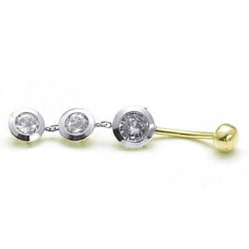 14 Ayar Alt�n Zirkon Ta�l�  Piercing