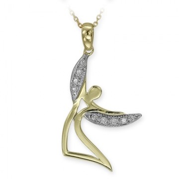 P�rlanta Ye�il Beyaz Alt�n Kolye Flamenco
