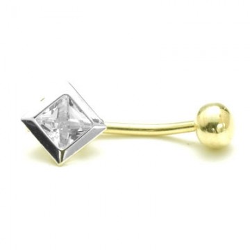 14 Ayar Alt�n Zirkon Ta�l� Fantazi Piercing