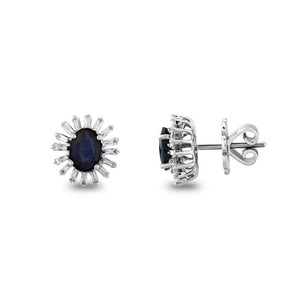 2.21 Karat Safir Safir Pırlanta Küpe