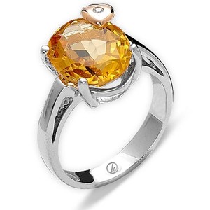  Kuyumcu Kuyumculuk Sarı Topaz Pırlanta Gümüş Yüzük