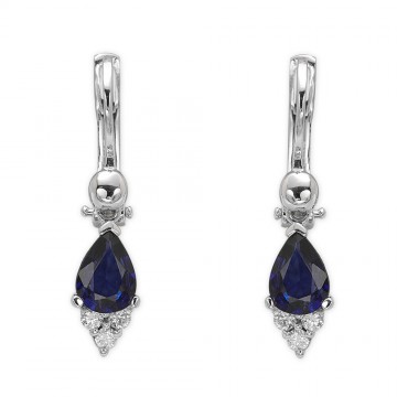  1.59 Karat Pırlanta Safir Küpe