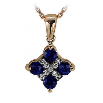  Ariş Pırlanta 0.50 Karat Safir Pırlanta Kolye Gold Palea