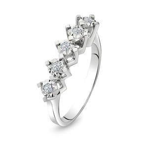  Kuyumcu Kuyumculuk Pırlanta 5 Taş Miracle Alyans (0.75 Ct. Görünümlü)